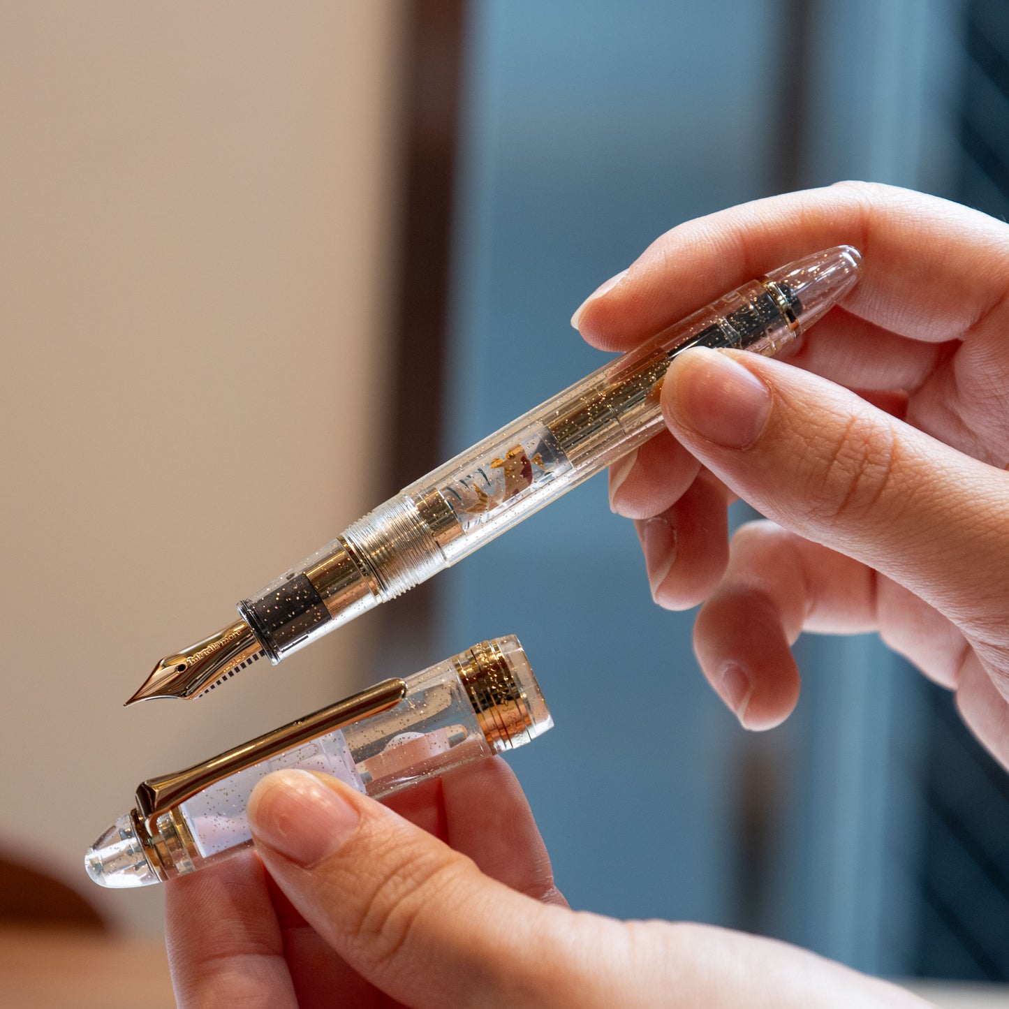 Fireworks, Wajima full Makie gold converter for Sailor pens