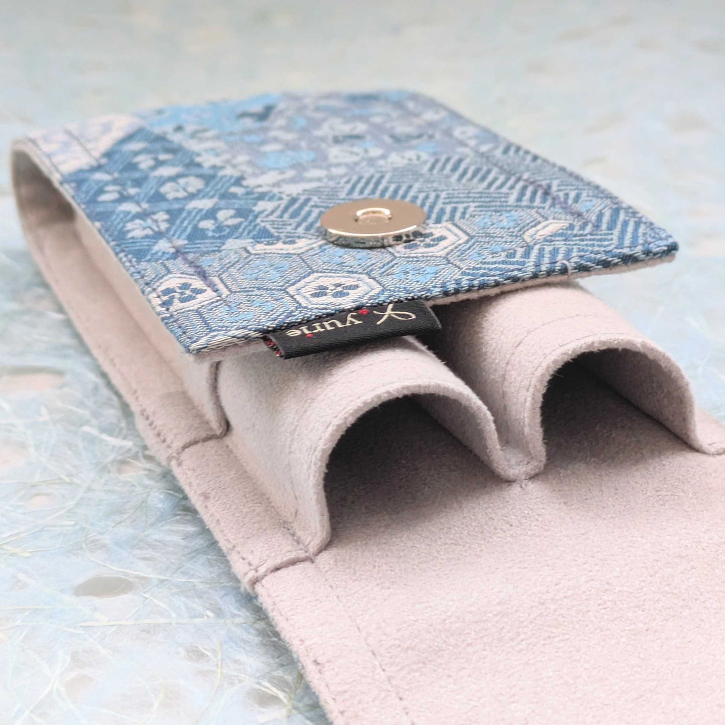 Blue Kaleidoscope 2 pen case, Extra large size BUNGUBOX x yurie
