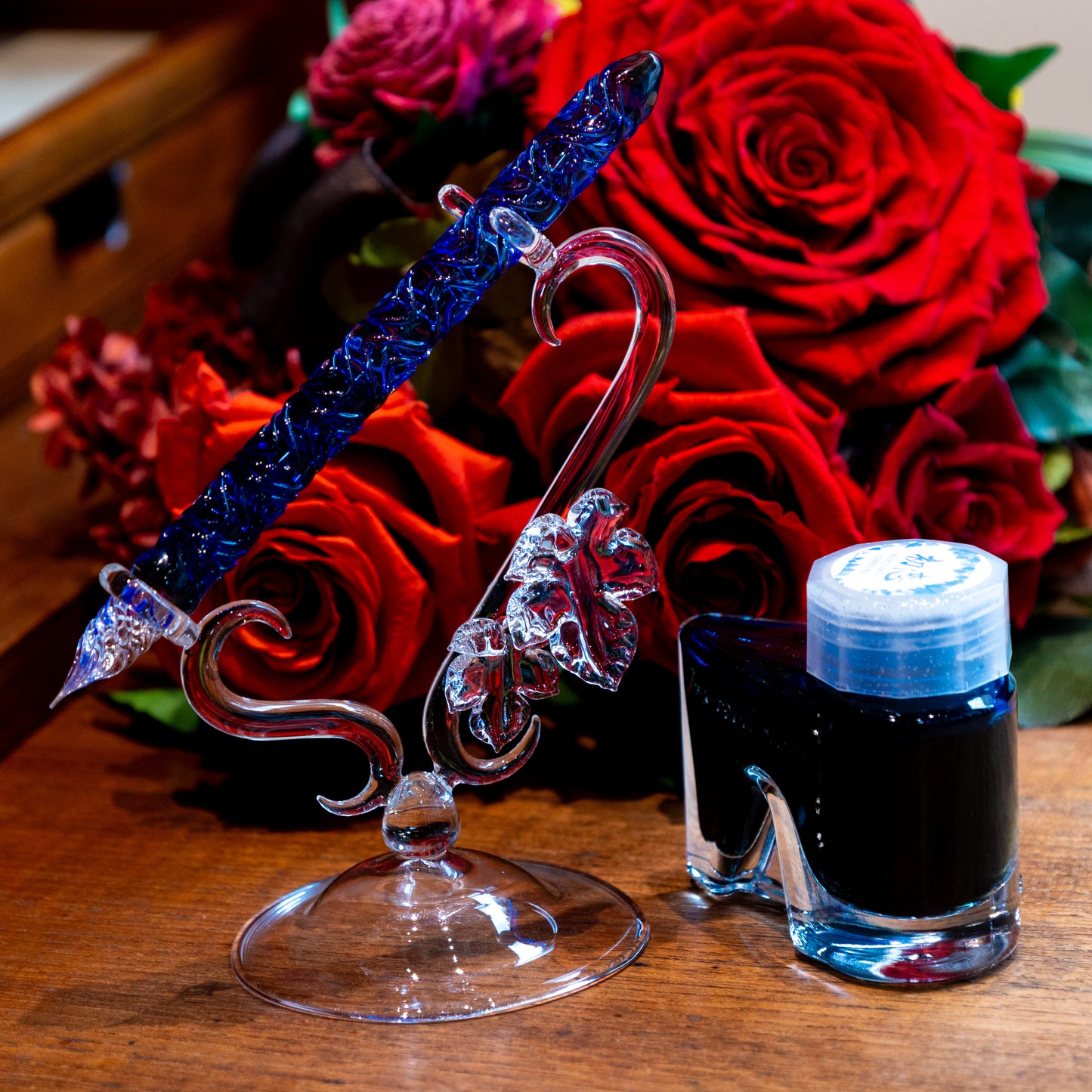 蔦の葉 ペンスタンド ガラスペン用 BUNGUBOX x 硝子工房アドック