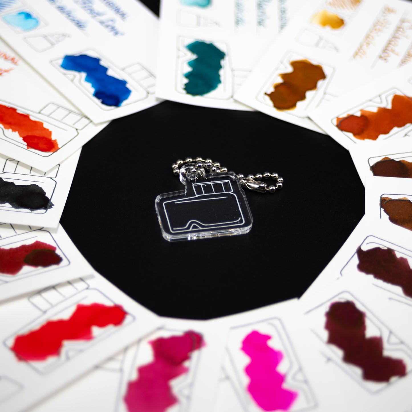 インク色見本カードセット〈赤・茶・古典インク・顔料インク〉