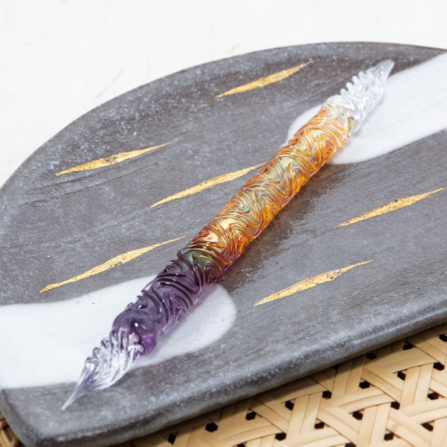 Sweet Potato うねり 二刀流 ガラスペン BUNGUBOX x Synchronicity Glass Art