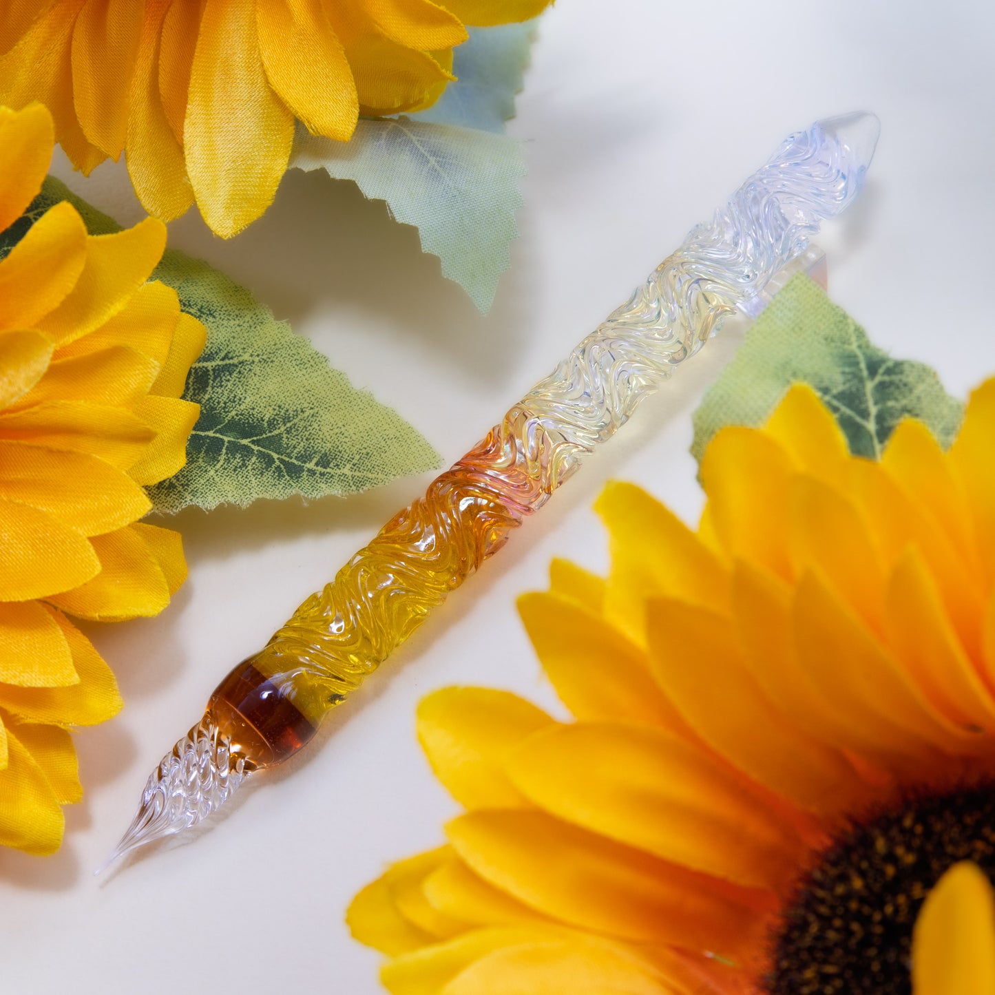 The Sunflowers of Arles Glass Pen, Watercolor version, BUNGUBOX x Synchronicity Glass Art