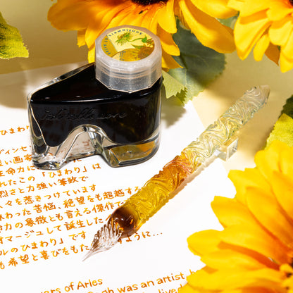 The Sunflowers of Arles Glass Pen, Watercolor version, BUNGUBOX x Synchronicity Glass Art