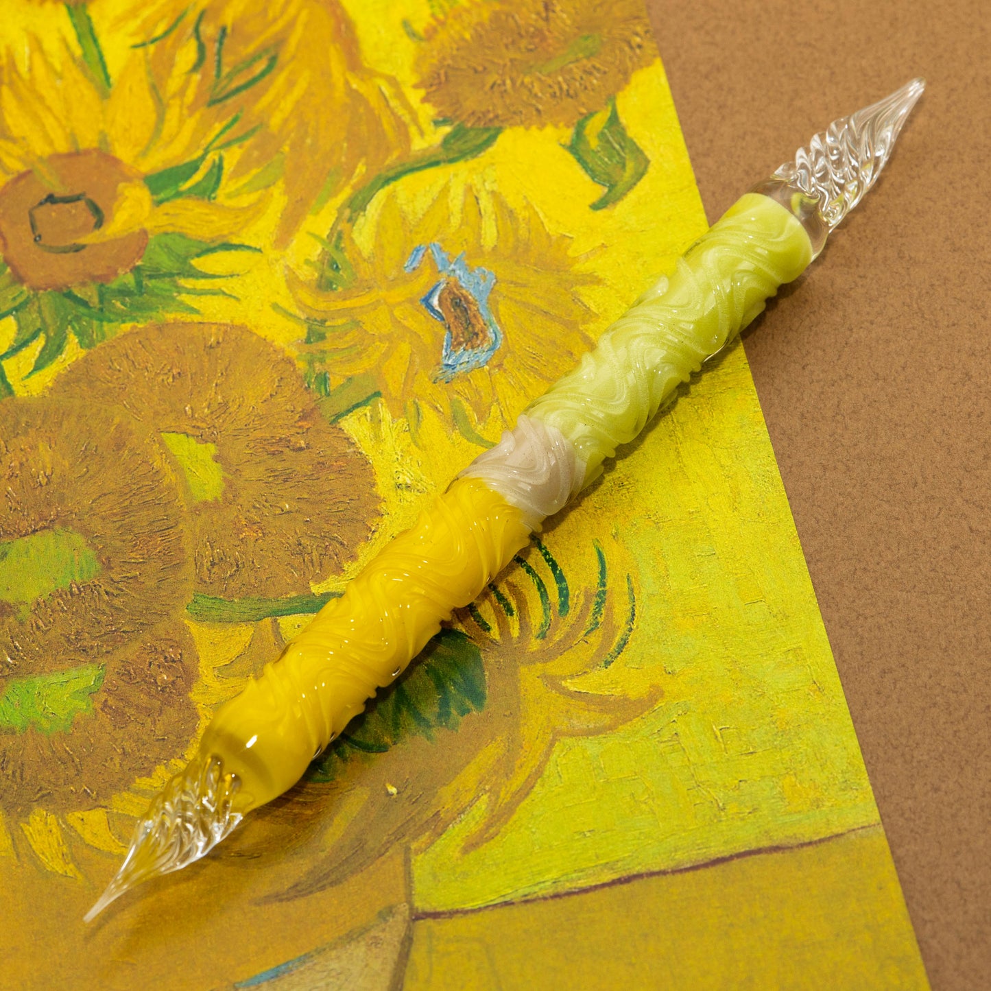 The Sunflowers of Arles Glass Pen, Double sided Oil Paint version, BUNGUBOX x Synchronicity
