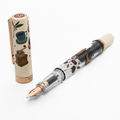 Quartier latin Cafe au lait Wajima Makie fountain pen, TWSBI ECO