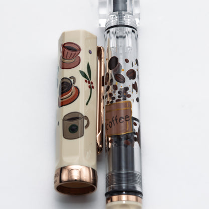 Quartier latin Cafe au lait Wajima Makie fountain pen, TWSBI ECO