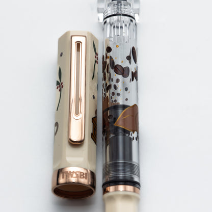 Quartier latin Cafe au lait Wajima Makie fountain pen, TWSBI ECO