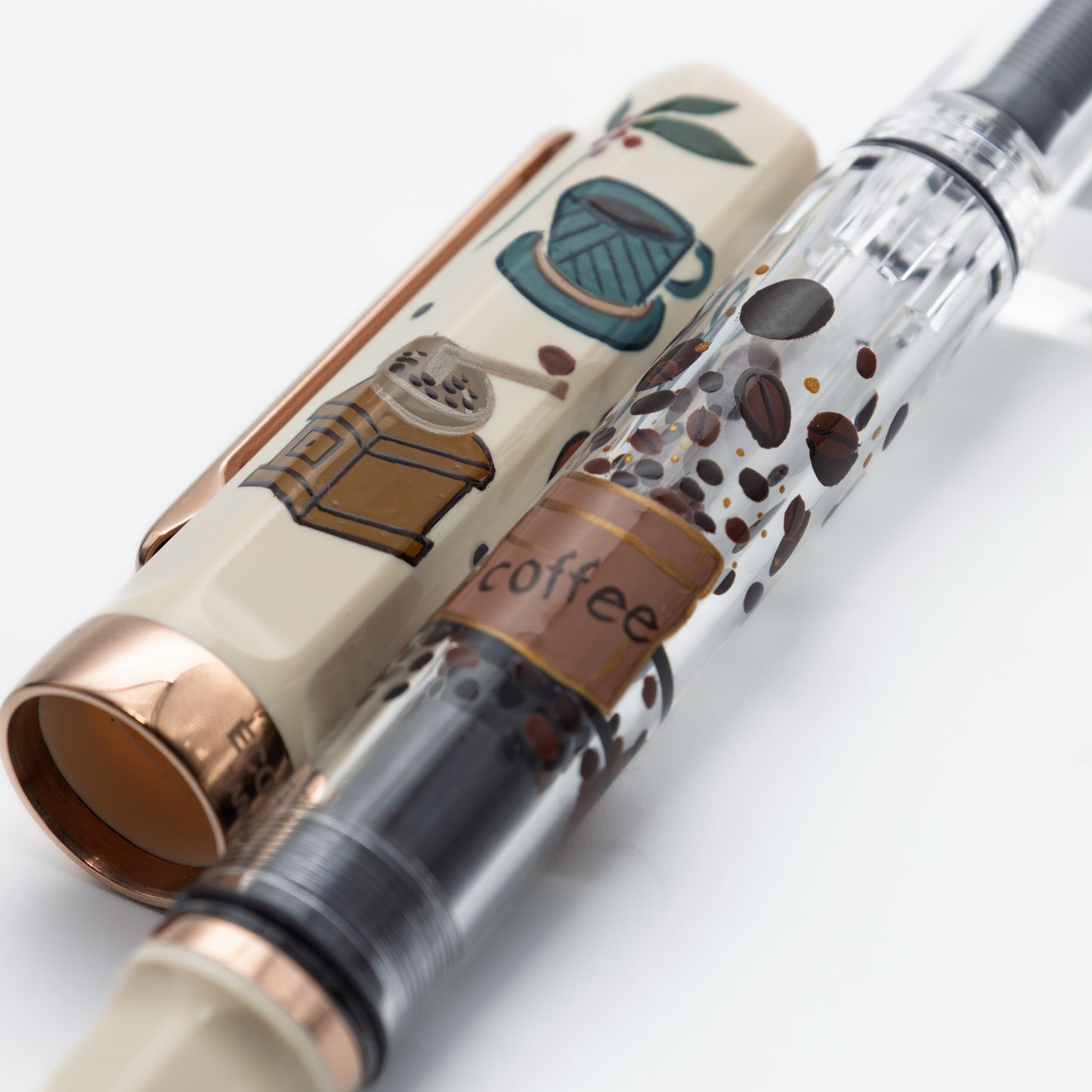 Quartier latin Cafe au lait Wajima Makie fountain pen, TWSBI ECO