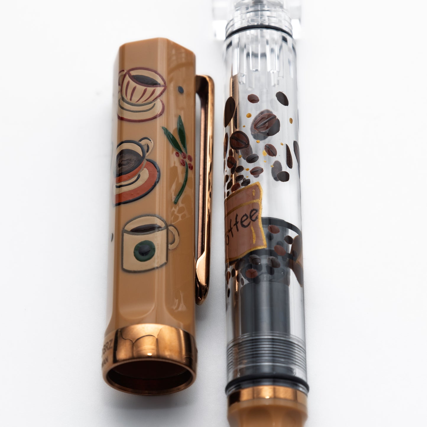 Quartier latin Latte Wajima Makie fountain pen, TWSBI ECO