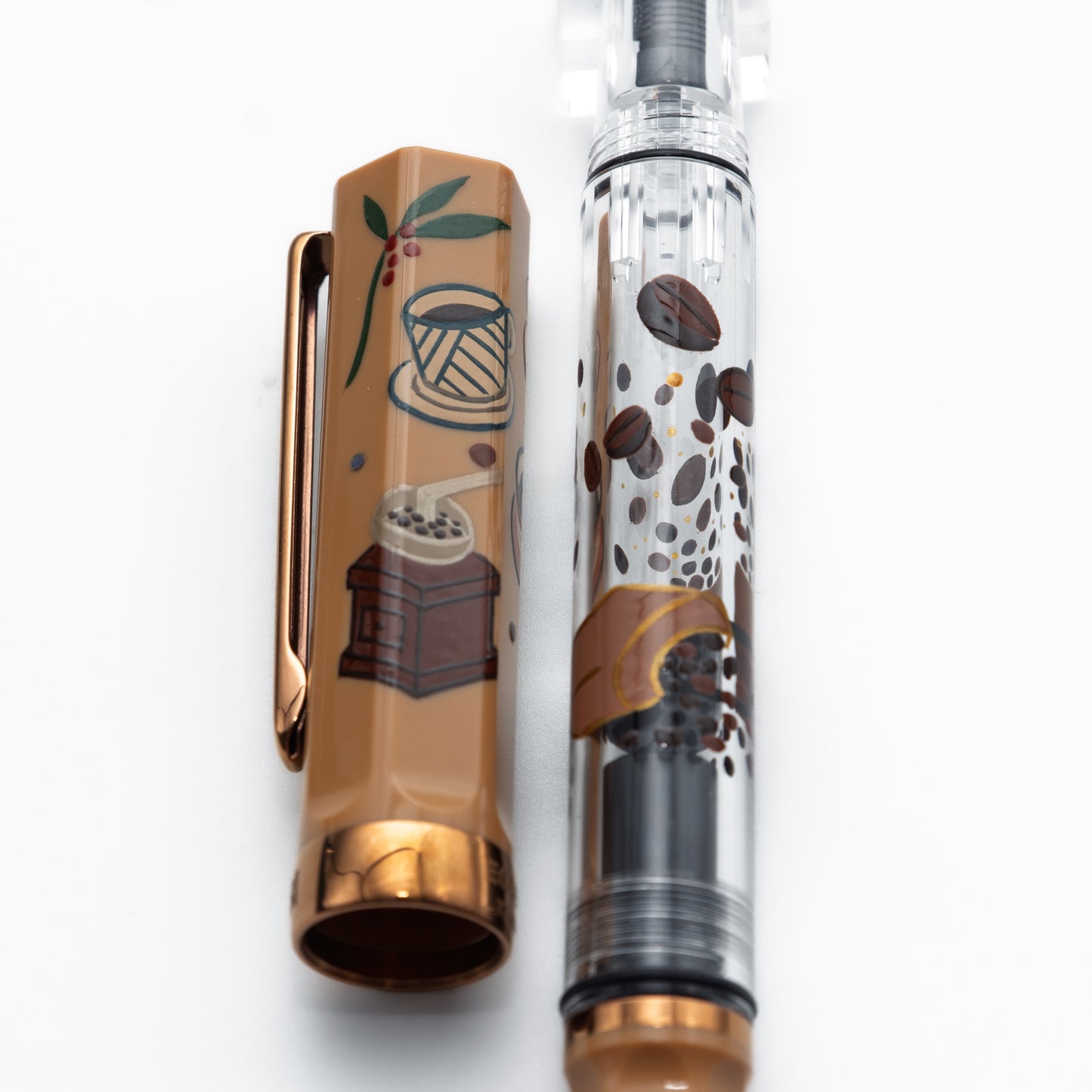 Quartier latin Latte Wajima Makie fountain pen, TWSBI ECO