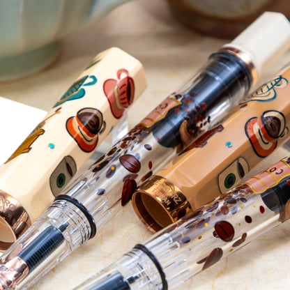 Quartier latin Latte Wajima Makie fountain pen, TWSBI ECO