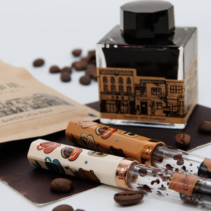 Quartier latin Latte Wajima Makie fountain pen, TWSBI ECO