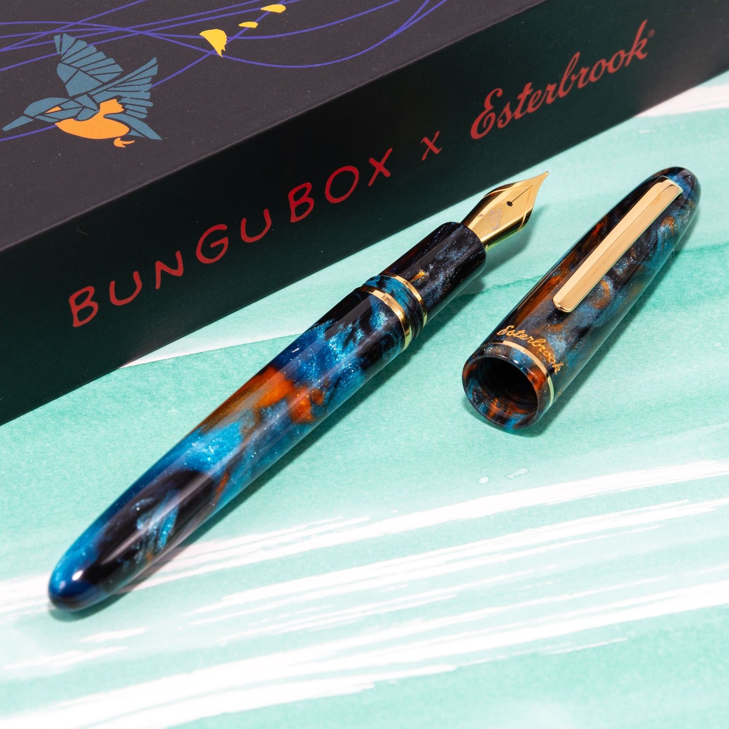 Kachofugetsu - Kingfisher Fountain Pen BUNGUBOX x Esterbrook