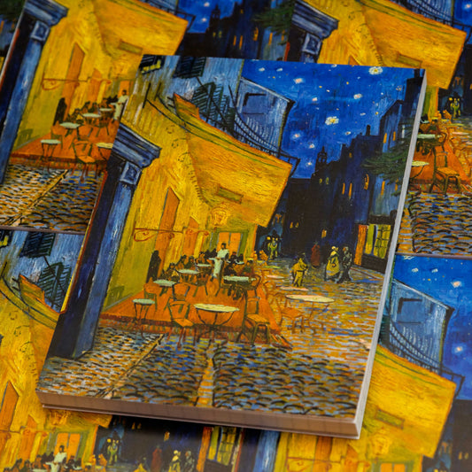 Café Terrace at Night Bumpy Memo Pad for Fountain Pens