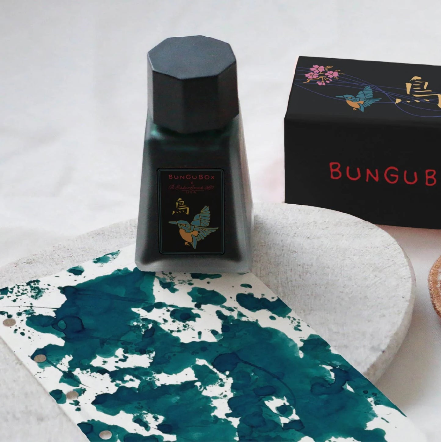 Kachofugetsu - Kingfisher ink BUNGUBOX × Esterbrook