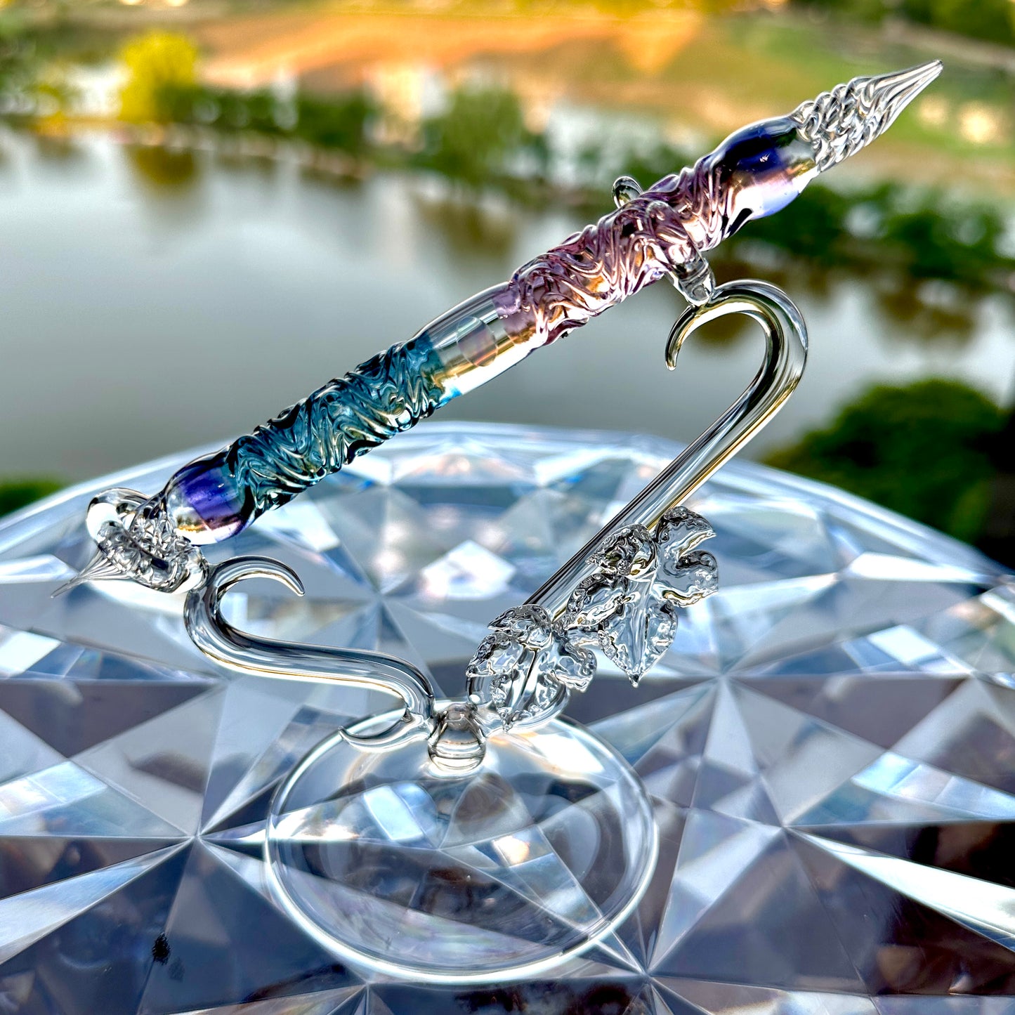 Hydrangea Double-sided Glass Pen, BUNGUBOX x Synchronicity Glass Art