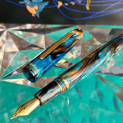 Kachofugetsu - Kingfisher Fountain Pen BUNGUBOX x Esterbrook