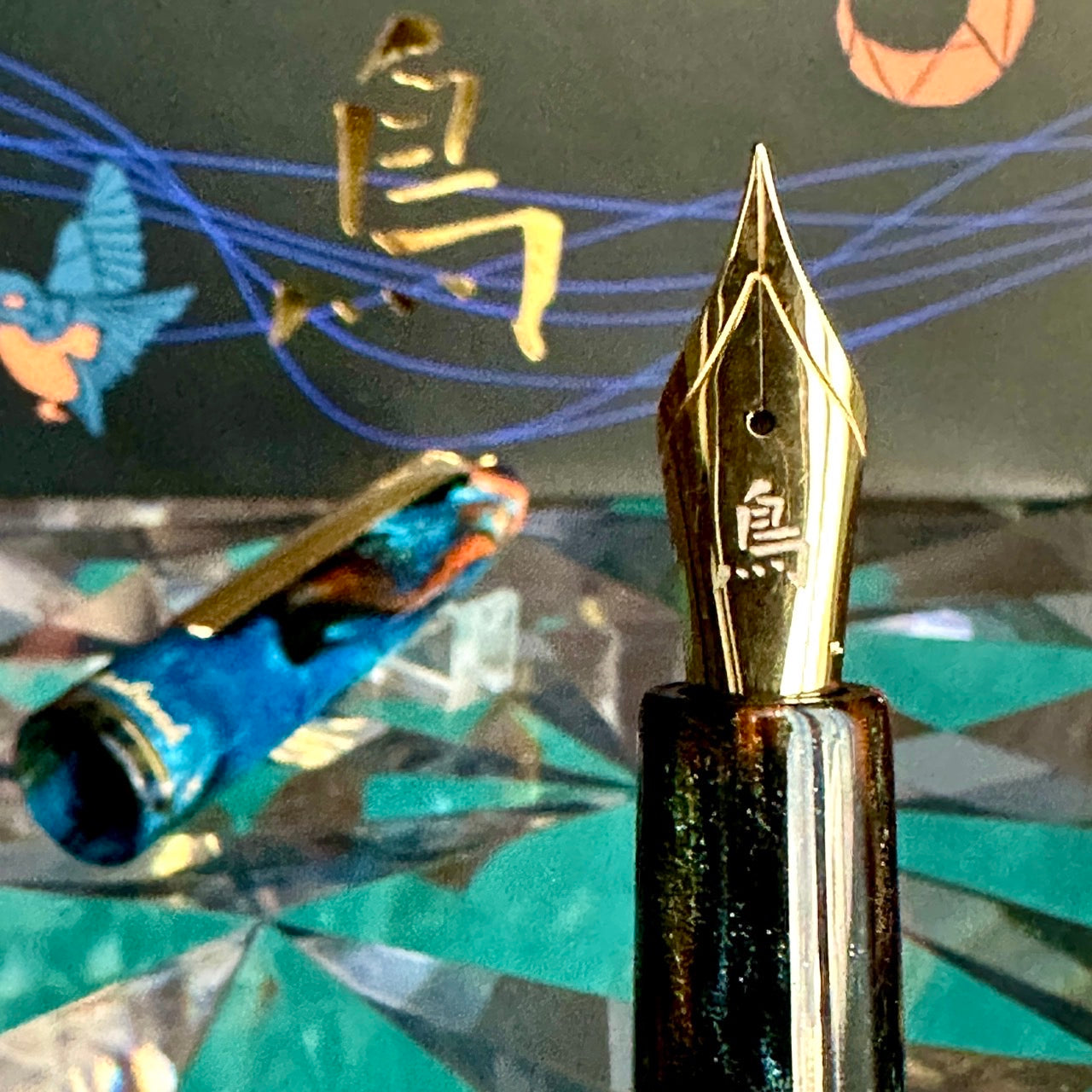 Kachofugetsu - Kingfisher Fountain Pen BUNGUBOX x Esterbrook