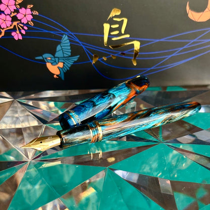 Kachofugetsu - Kingfisher Fountain Pen BUNGUBOX x Esterbrook