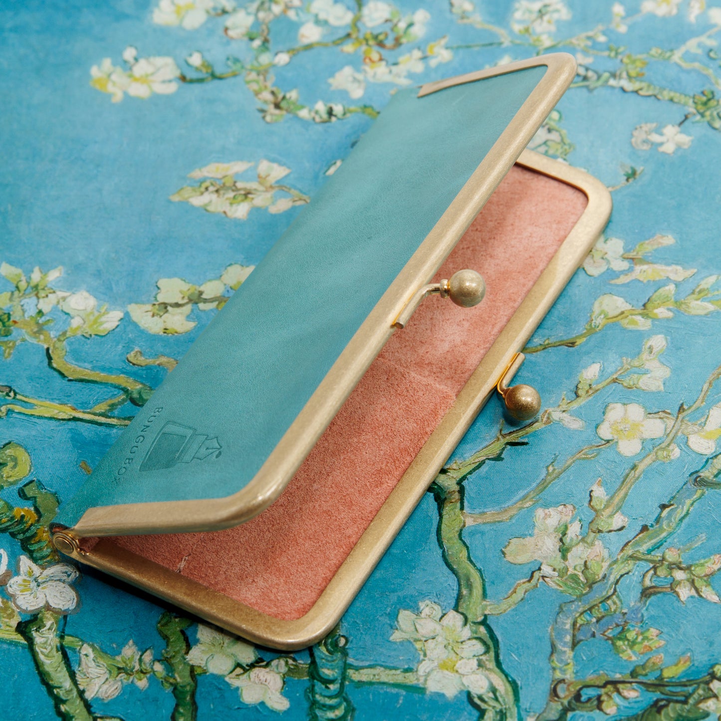 アーモンドブロッサム 口金ペンケース ショート2本挿 BUNGUBOX x 編吟革盤舎