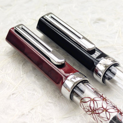 赤溜め七宝繋ぎ 輪島蒔絵万年筆 TWSBI ECO