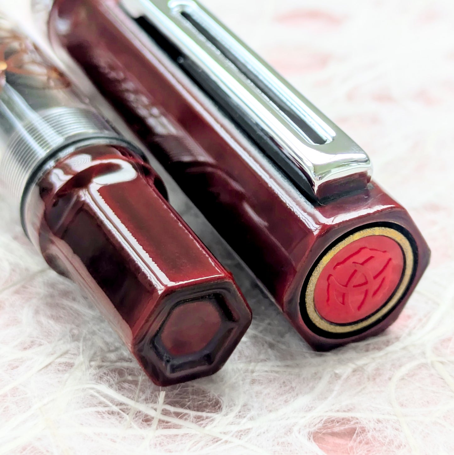 赤溜め七宝繋ぎ 輪島蒔絵万年筆 TWSBI ECO
