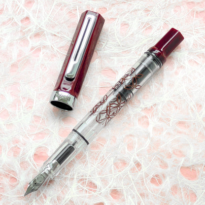 赤溜め七宝繋ぎ 輪島蒔絵万年筆 TWSBI ECO