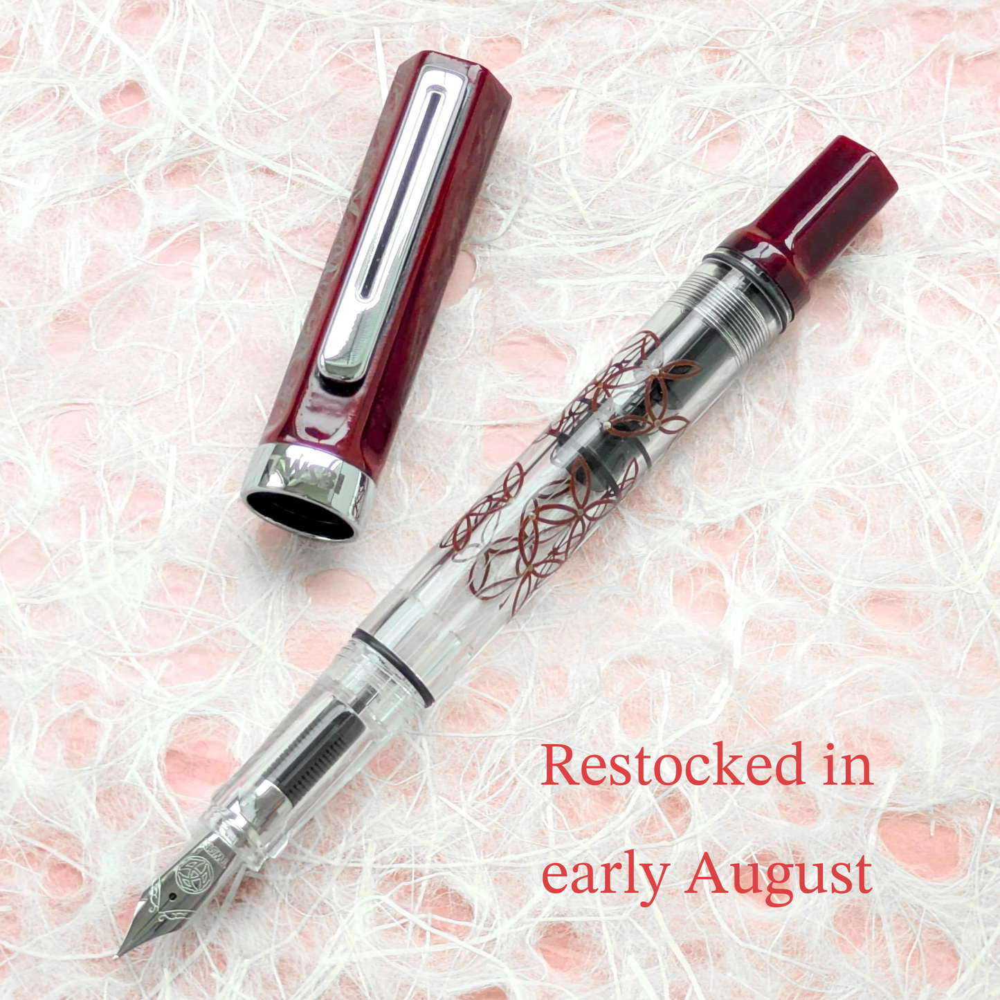 赤溜め七宝繋ぎ 輪島蒔絵万年筆 TWSBI ECO