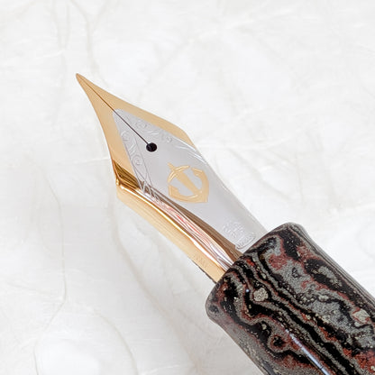 1911 KOP Ebonite Naginata-Togi Fountain Pen "Enryu"