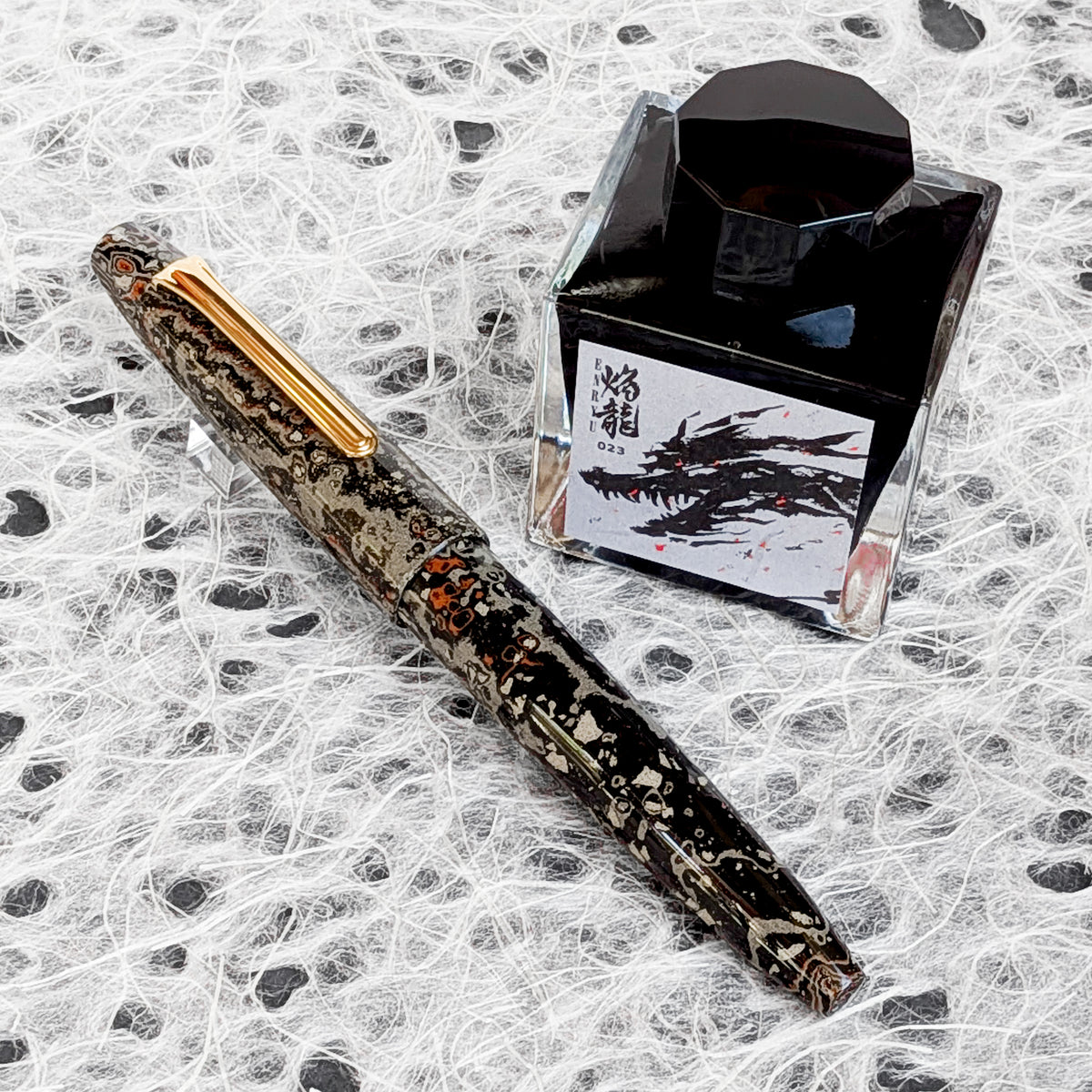1911 KOP Ebonite Naginata-Togi Fountain Pen "Enryu"
