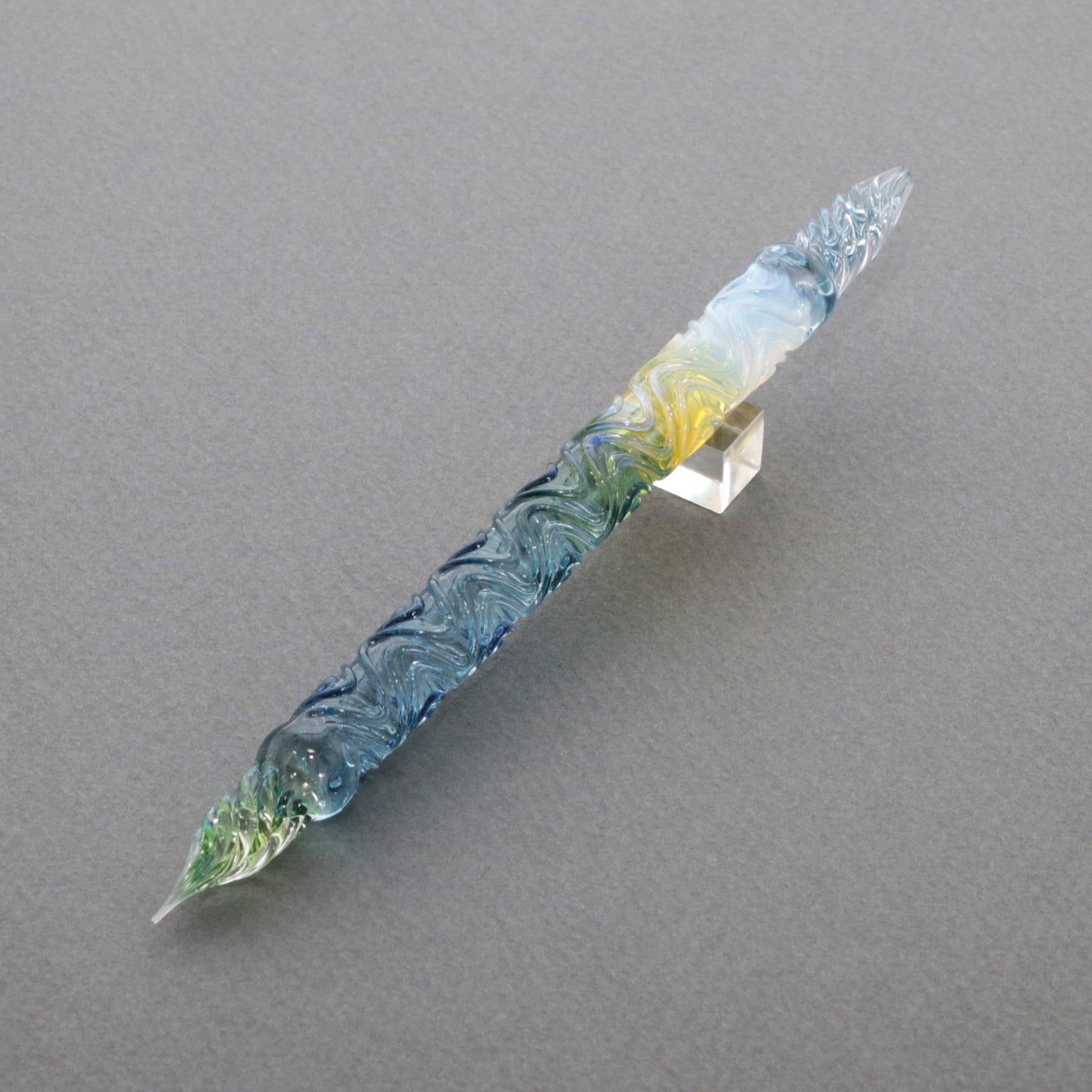 FUJIYAMA BLUE Swell Dual-sided Glass Pen, BUNGUBOX x Synchronicity Glass Art
