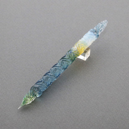 FUJIYAMA BLUE Swell Dual-sided Glass Pen, BUNGUBOX x Synchronicity Glass Art
