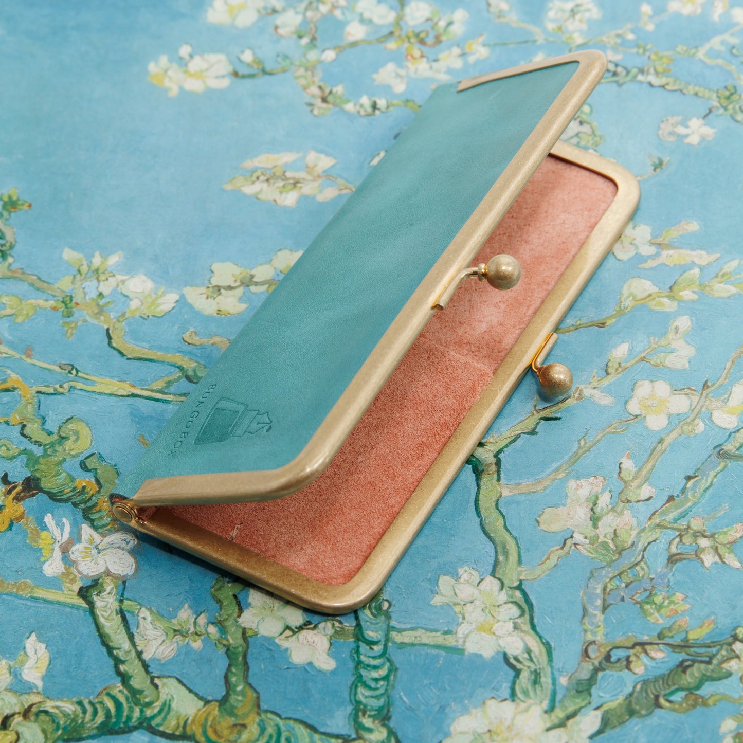 Almond Blossom, Metal Clasp Pen Case for 2 short pens, BUNGUBOX x Penguin Kaban-sha