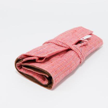 茜雲 遠州綿紬ロールペンケース 5本用