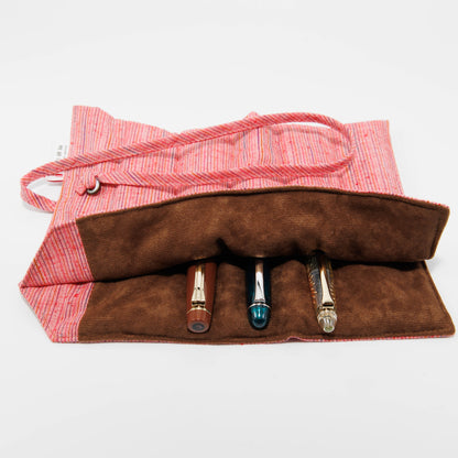 茜雲 遠州綿紬ロールペンケース 5本用