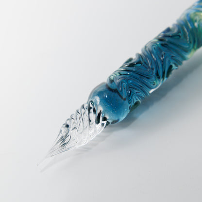 Blue Marine swell glass pen, BUNGUBOX x Synchronicity Glass Art