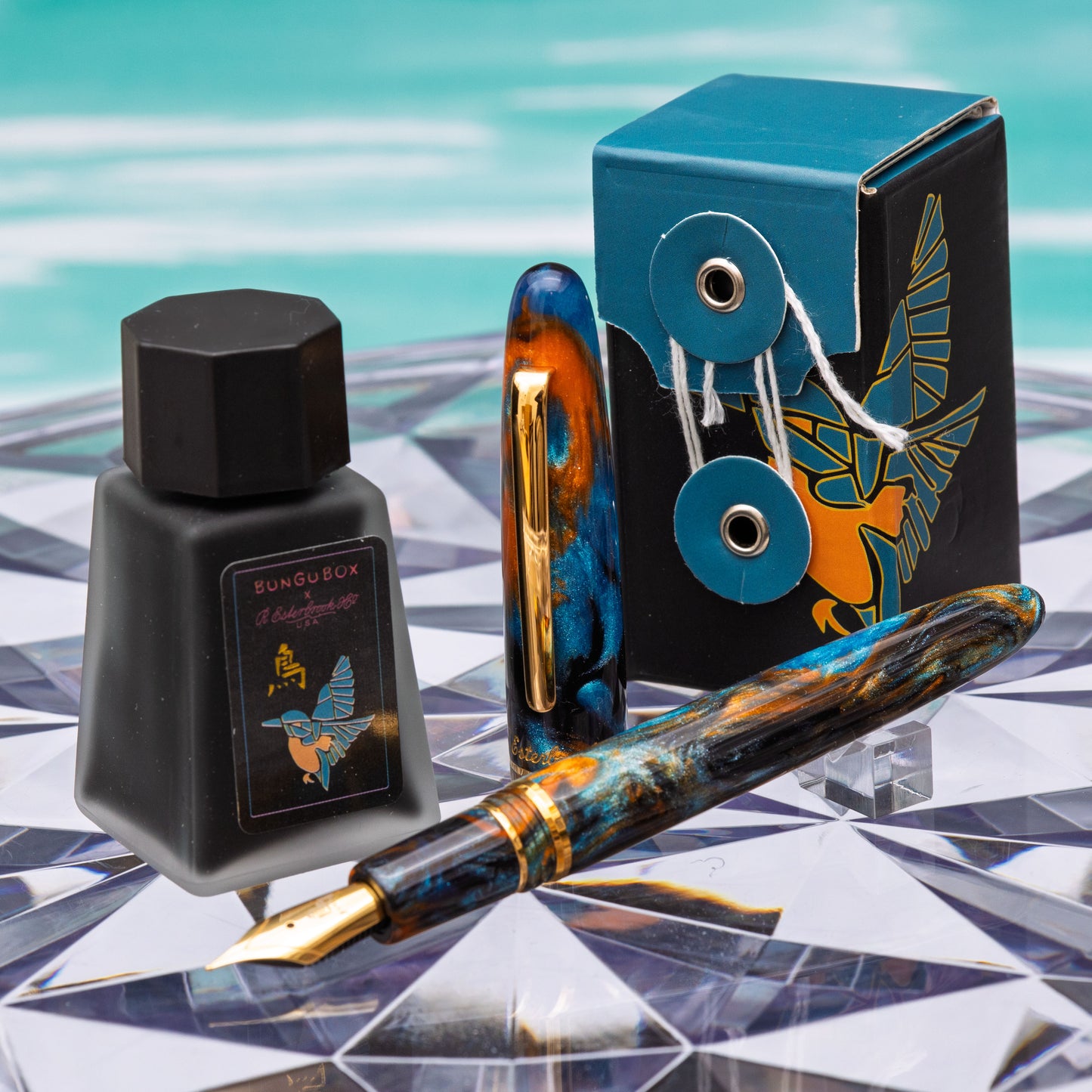 Kachofugetsu - Kingfisher Fountain Pen BUNGUBOX x Esterbrook