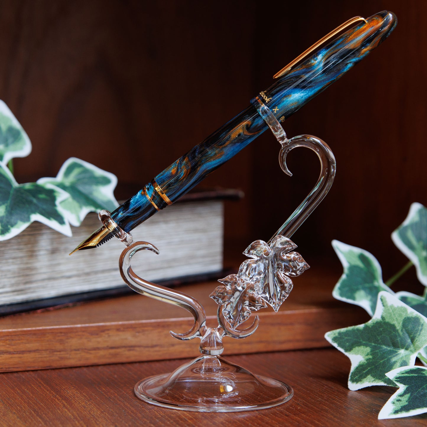 Ivy Leaf Pen Stand for Fountain Pen, BUNGUBOX x Glass Studio Adhoc