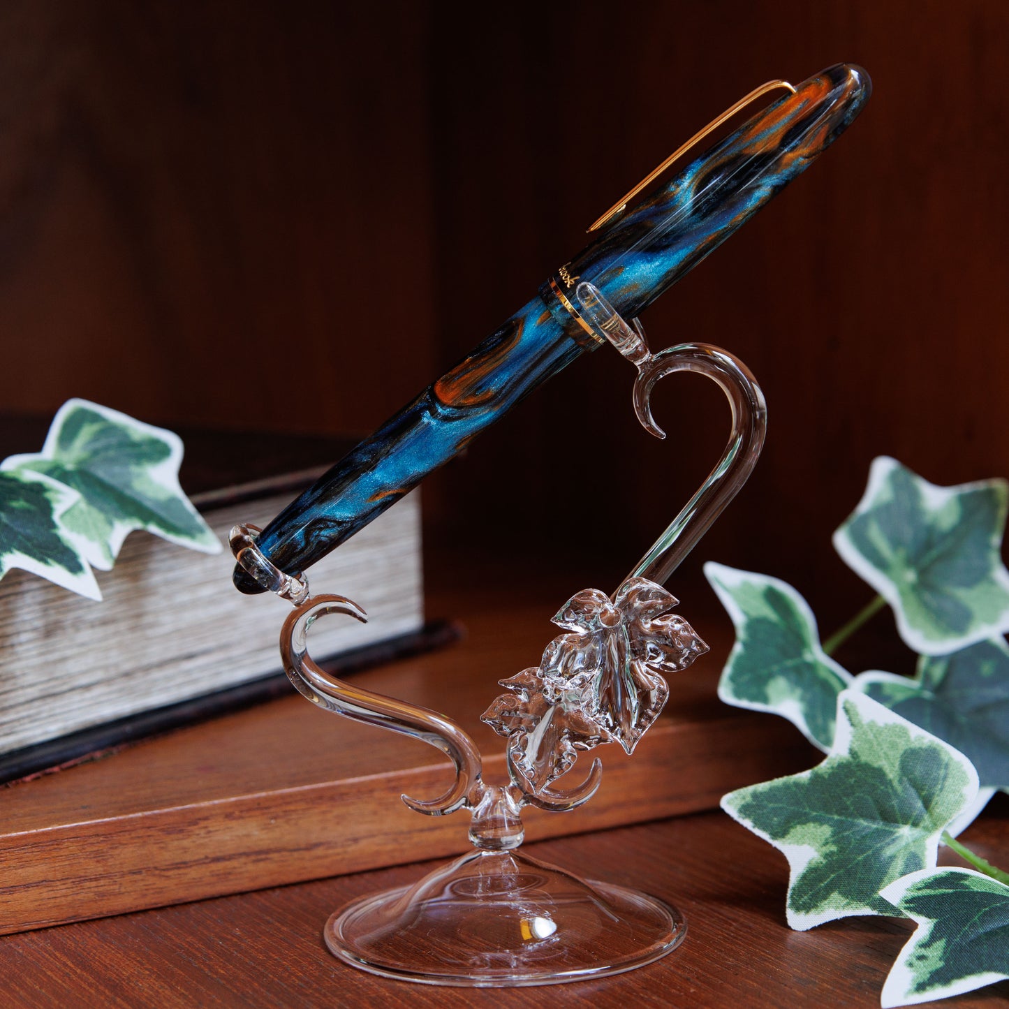 Ivy Leaf Pen Stand for Fountain Pen, BUNGUBOX x Glass Studio Adhoc