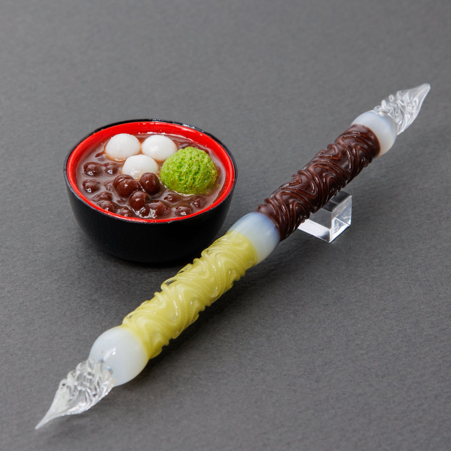 MATCHA ZENZAI Double Sided Glass Pen,  BUNGUBOX x Synchronicity Glass Art