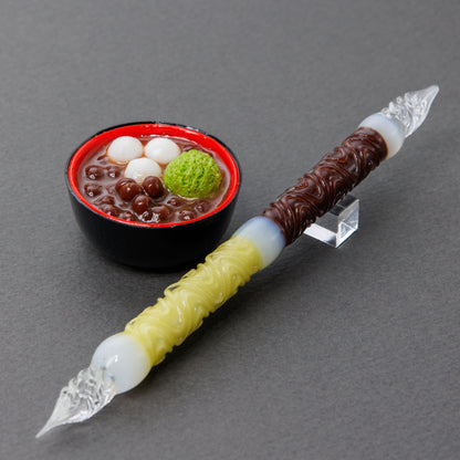 MATCHA ZENZAI Double Sided Glass Pen,  BUNGUBOX x Synchronicity Glass Art