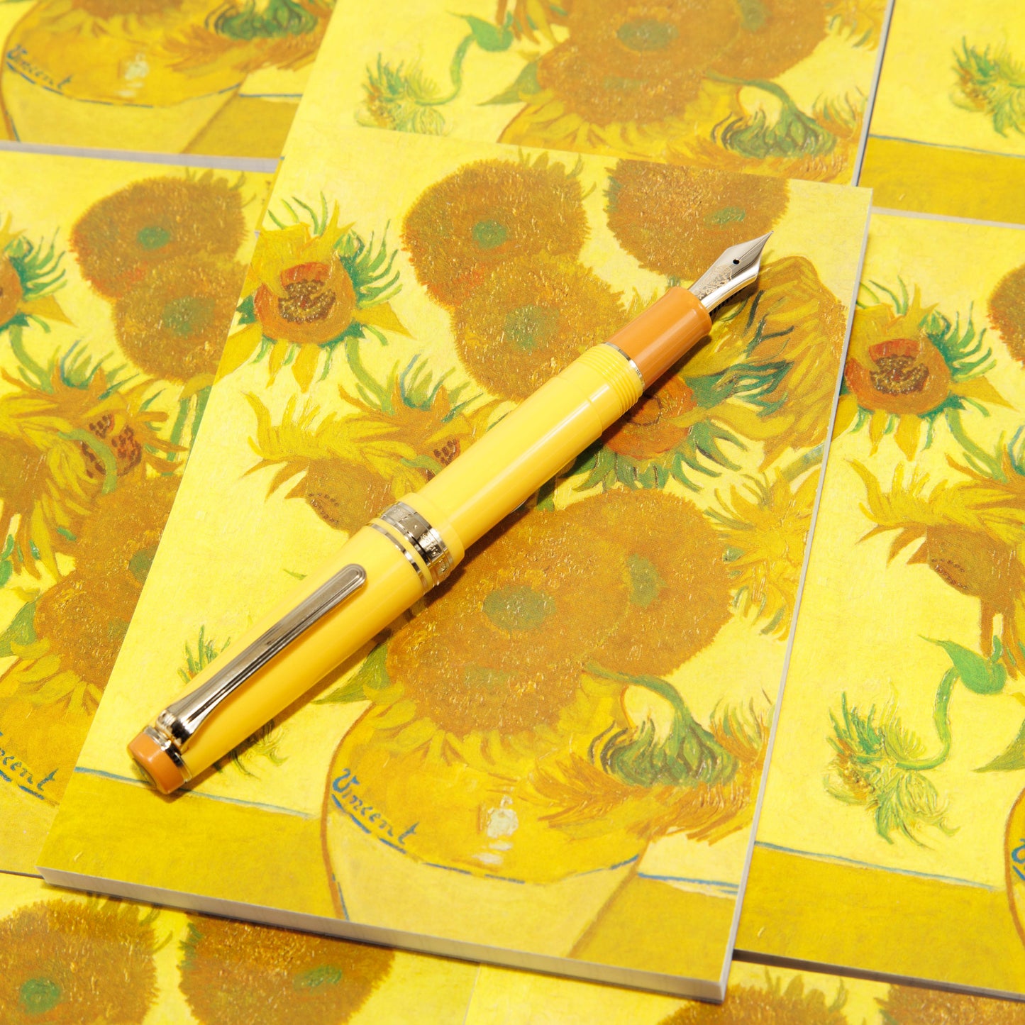 Sunflowers of Arles at Night Bumpy Memo Pad for Fountain Pens