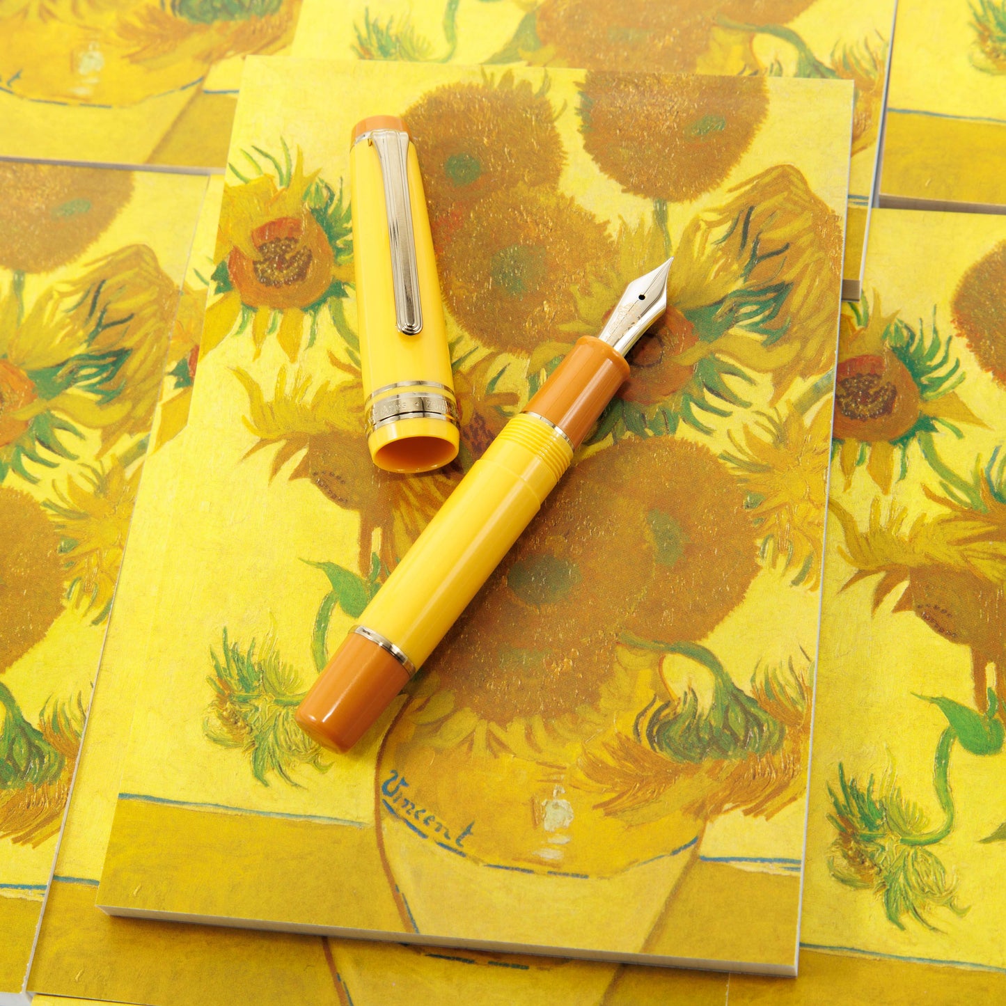 Sunflowers of Arles at Night Bumpy Memo Pad for Fountain Pens