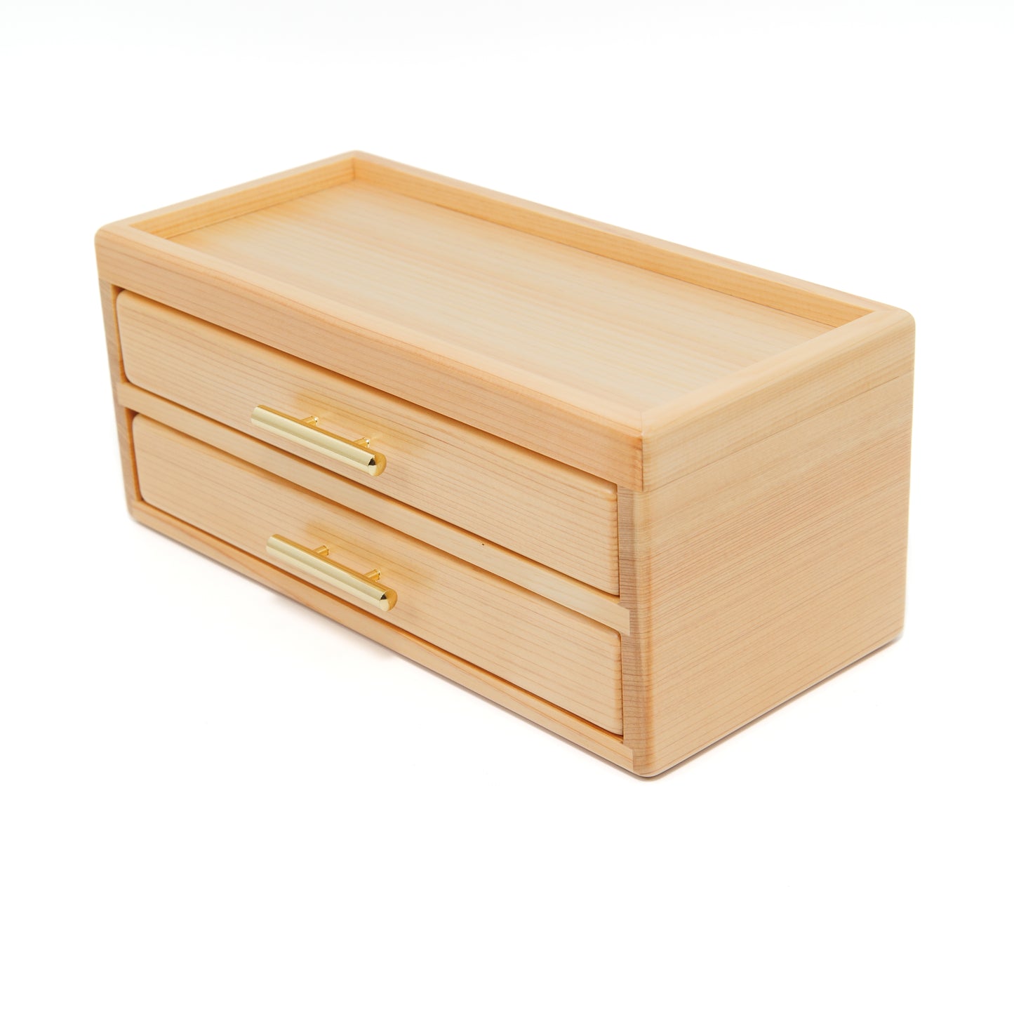 Hizakura Pen Box for 8, 2 drawers lined with Pink Cloth, BUNGUBOX, Toyooka Craft